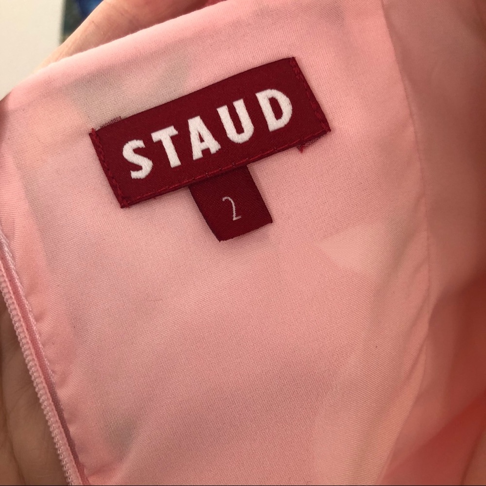 STAUD BAYA DRESS ABSTRACT PEACH BLOSSOM DRESS - Picture 12 of 13